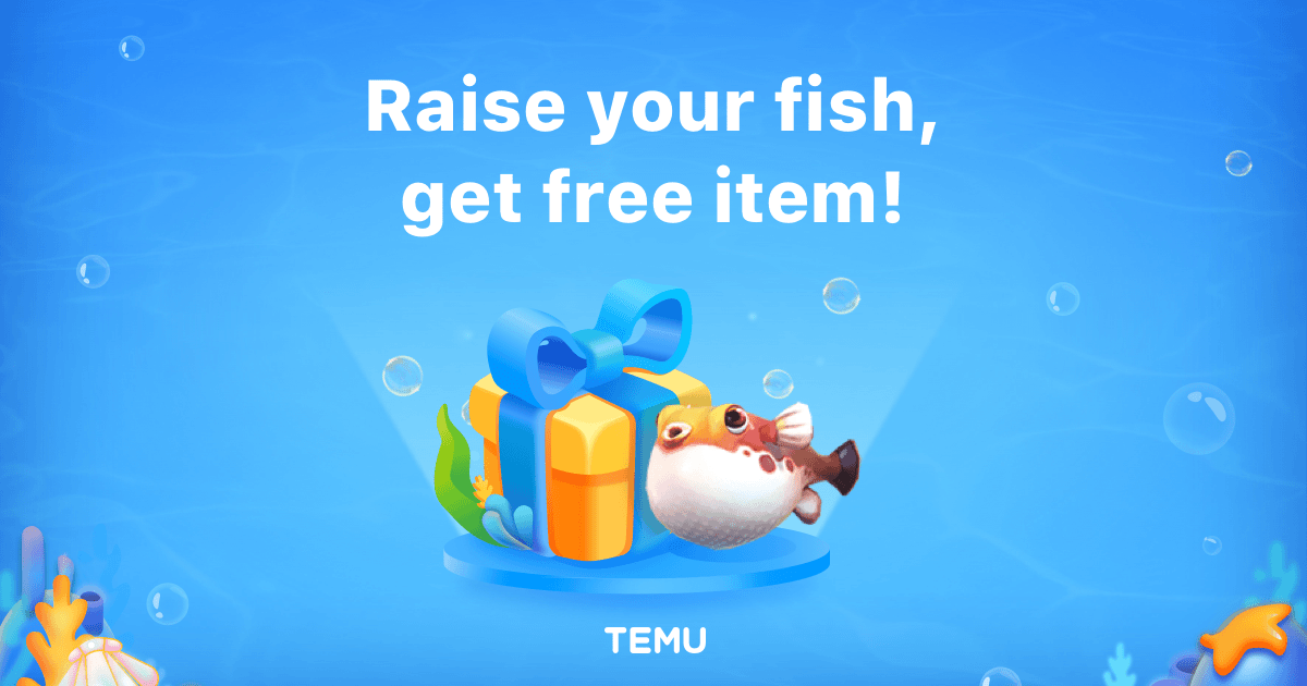 Temu Fishland Game - Come To Play And Earn Rewards On Temu App.